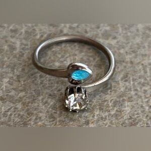 Elegant Silver and Blue Stone Ring